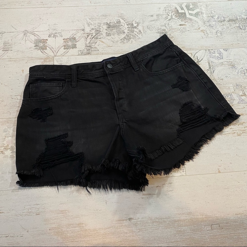 Hollister High Rise Mom Short 3” Cutoff Black